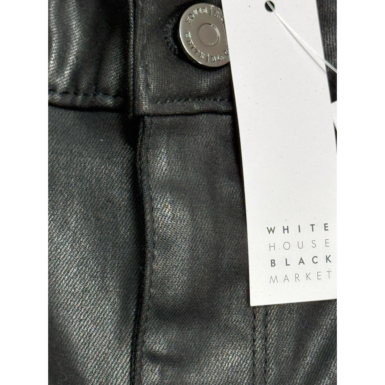 White House Black Market Faux Leather Pants Womens 6 The Skinny Ankle Zip Modal