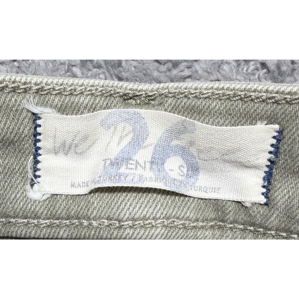 We The Free Olive Green Jeans Womens 26 Slim Frayed Hem Ankle Raw Hem Stretch