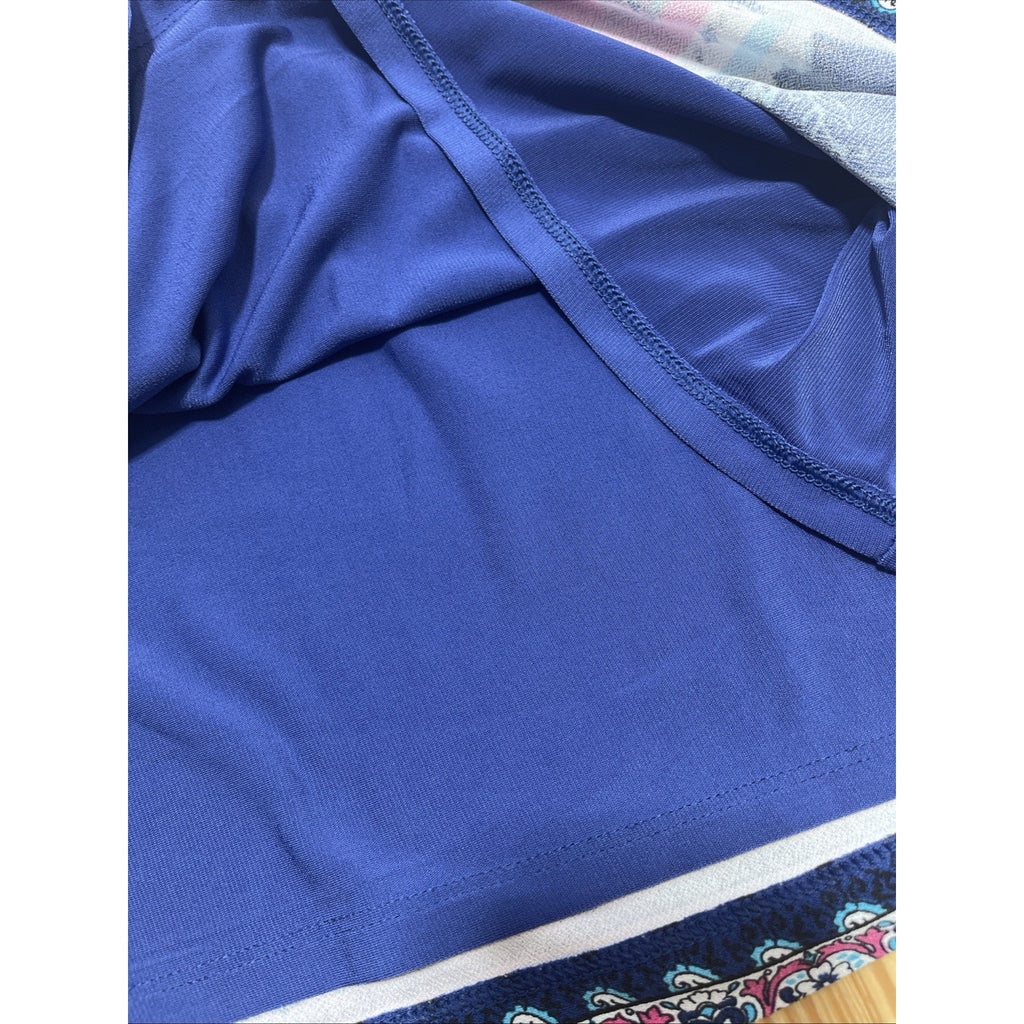 Chico’s Medallion Print Tie 3/4 Sleeve Lined Stretch Dress Size 1 (US Size 8)