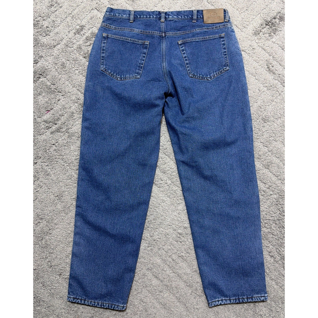 RedHead Jeans Mens 40x32 Flannel Lined Tapered Mid Rise Med Stonewash