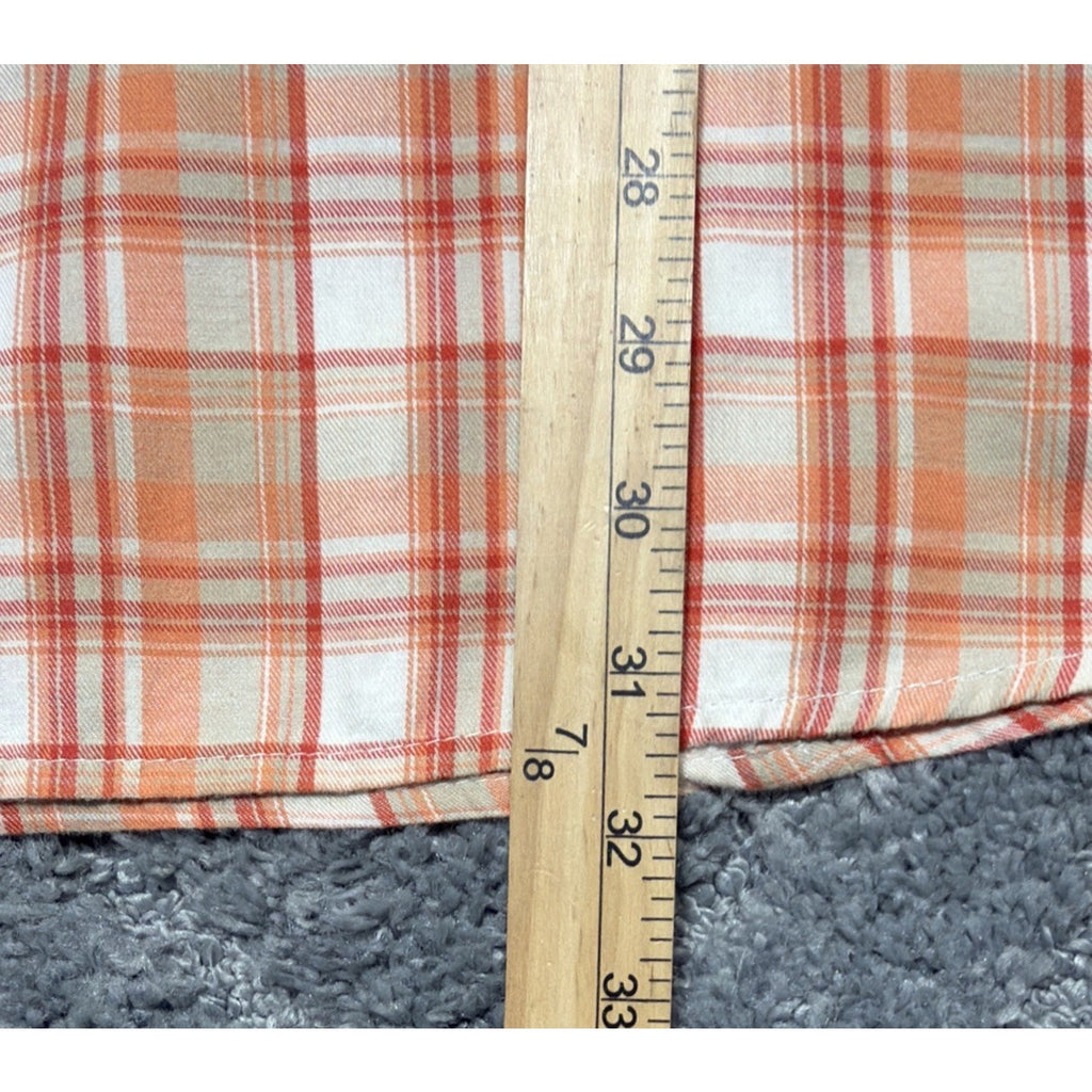 Vintage 90s Roca Wear Shirt Mens 2XL Orange Tartan Plaid LS Streetwear Hip Hop