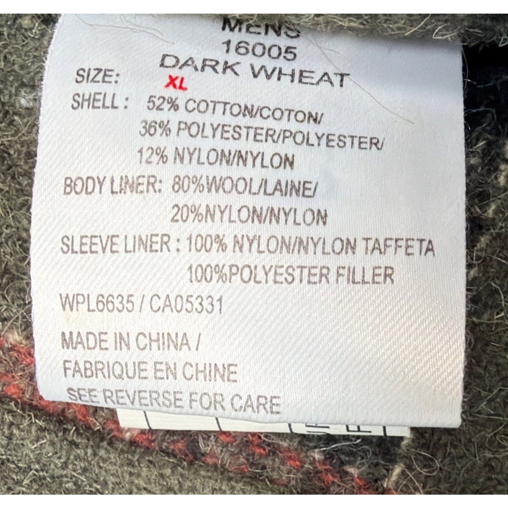 VTG Woolrich Barn Chore Coat Jacket Brown Dark Wheat Blanket Wool Lining SZ L