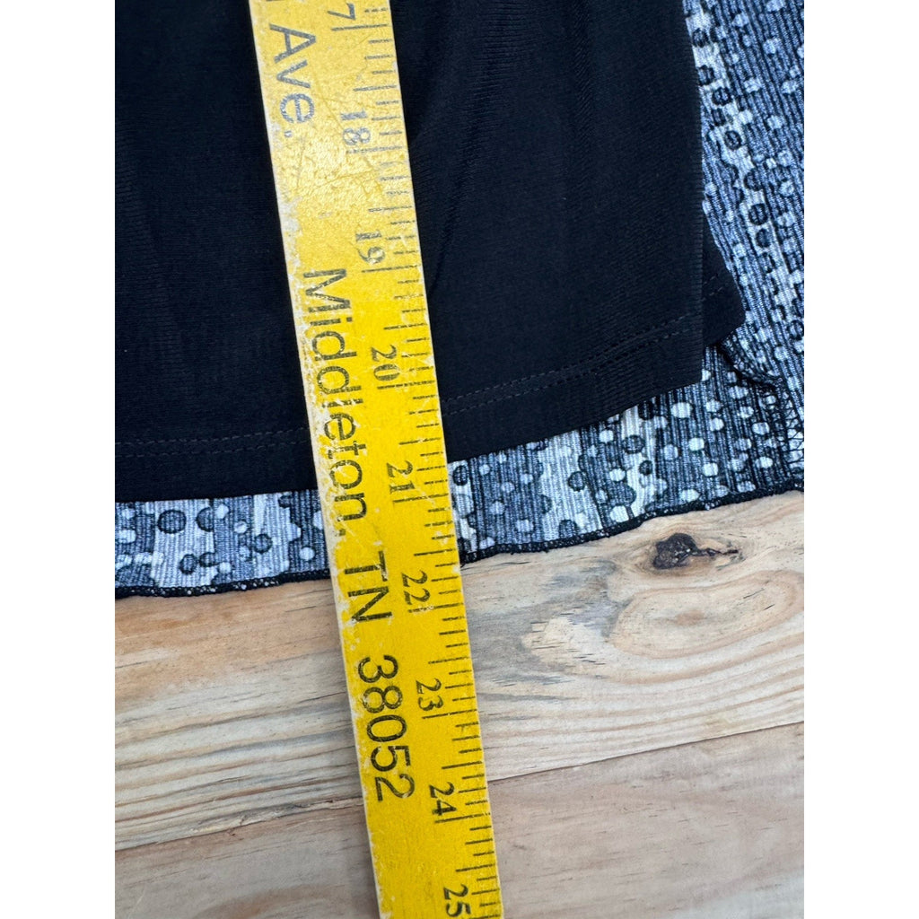 Notations Shirt Women’s Petite S Short Sleeve Layered Cardigan Tank Cream Black