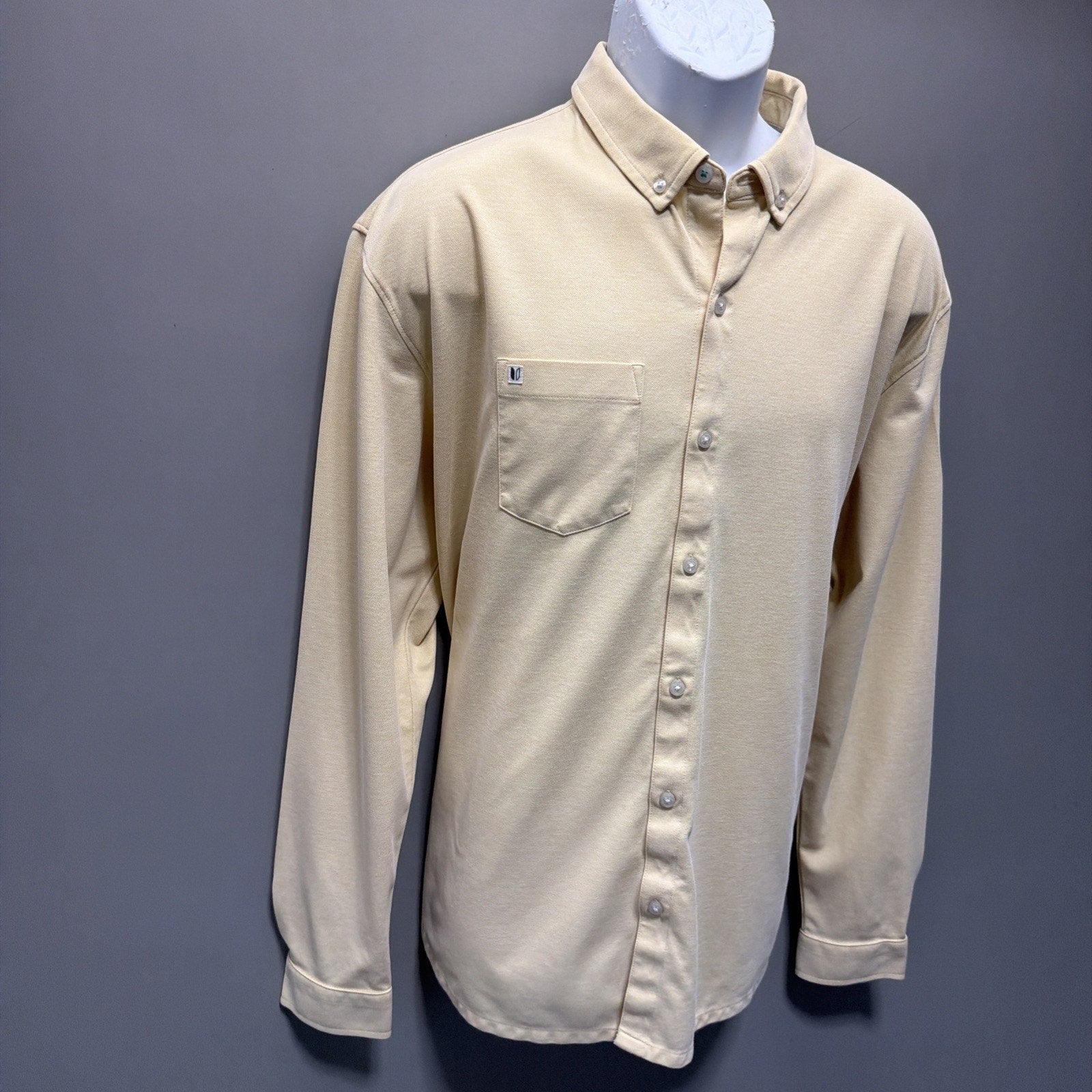 Linksoul Shirt Mens XL Button Up Yellow Tempus Fugit Button Down Casual