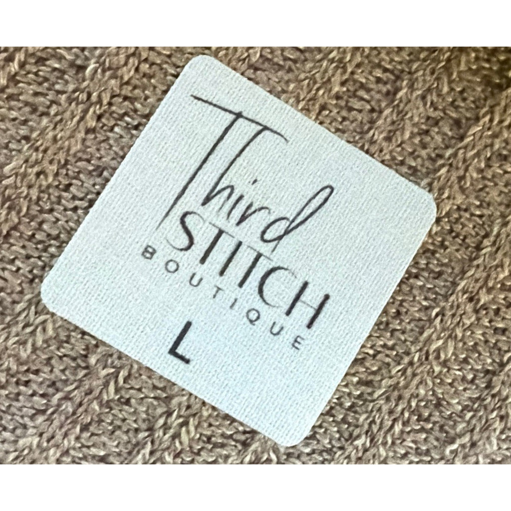 Third Stitch Boutique Textured Henley Top Size L Long Sleeve Oversized NWT