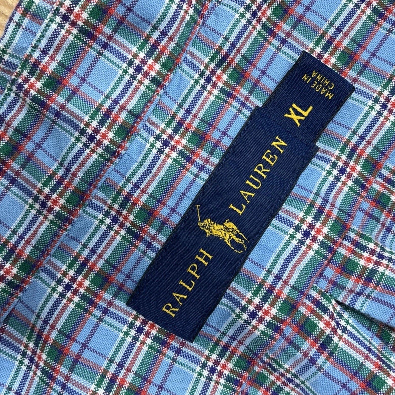 Ralph Lauren Button Down Shirt Long Sleeve Plaid Mens XL