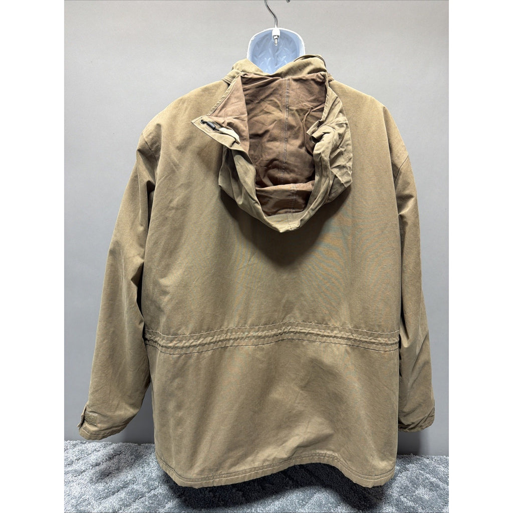 VTG Woolrich Barn Chore Coat Jacket Brown Dark Wheat Blanket Wool Lining SZ L