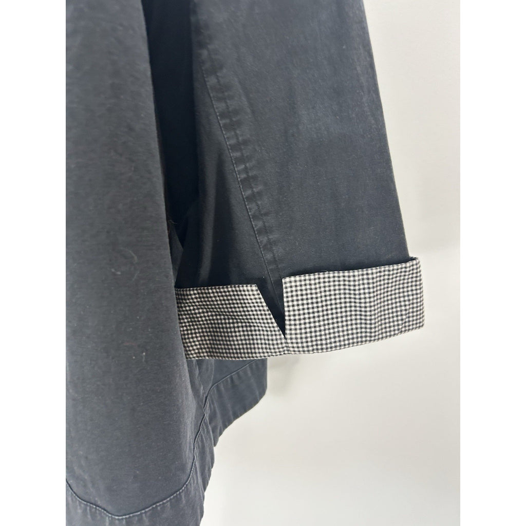 TALBOTS Womens Jacket 3XL Black Button Up Short Utility Jacket.