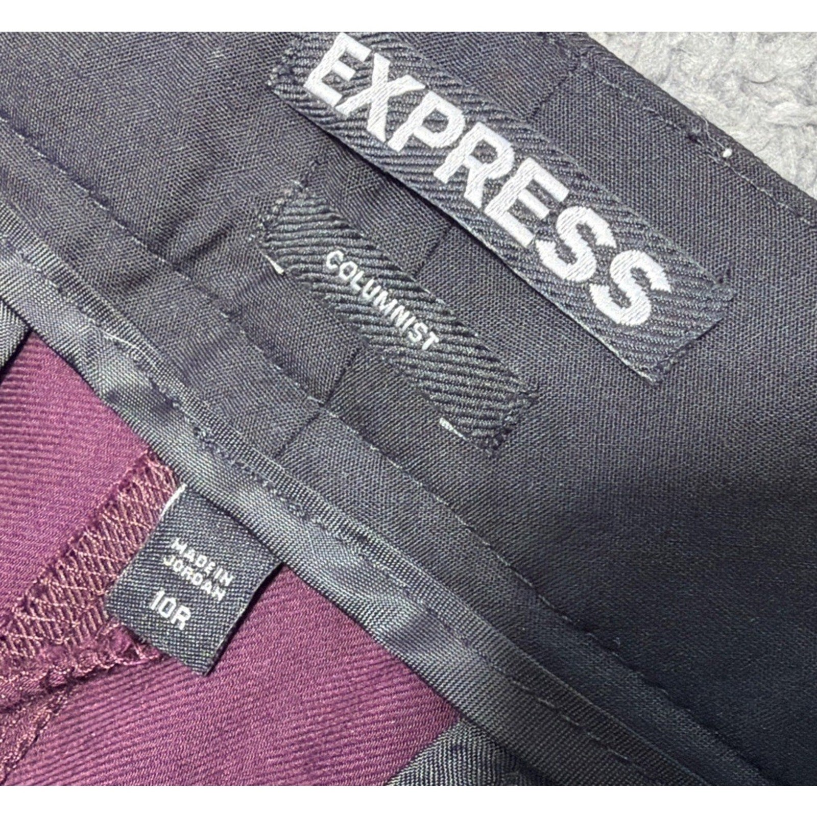 Express Pants Womens Size 10R Columnist Boot Stretch Mid Rise Wine Red