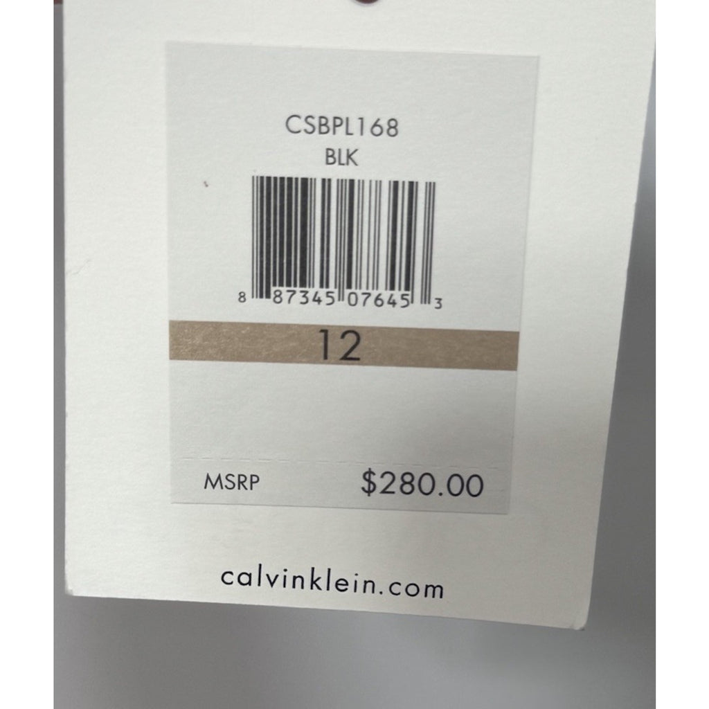 Calvin Klein 2 Button Blazer Jacket Black Cinched Waist Work Career Sz 8 Med