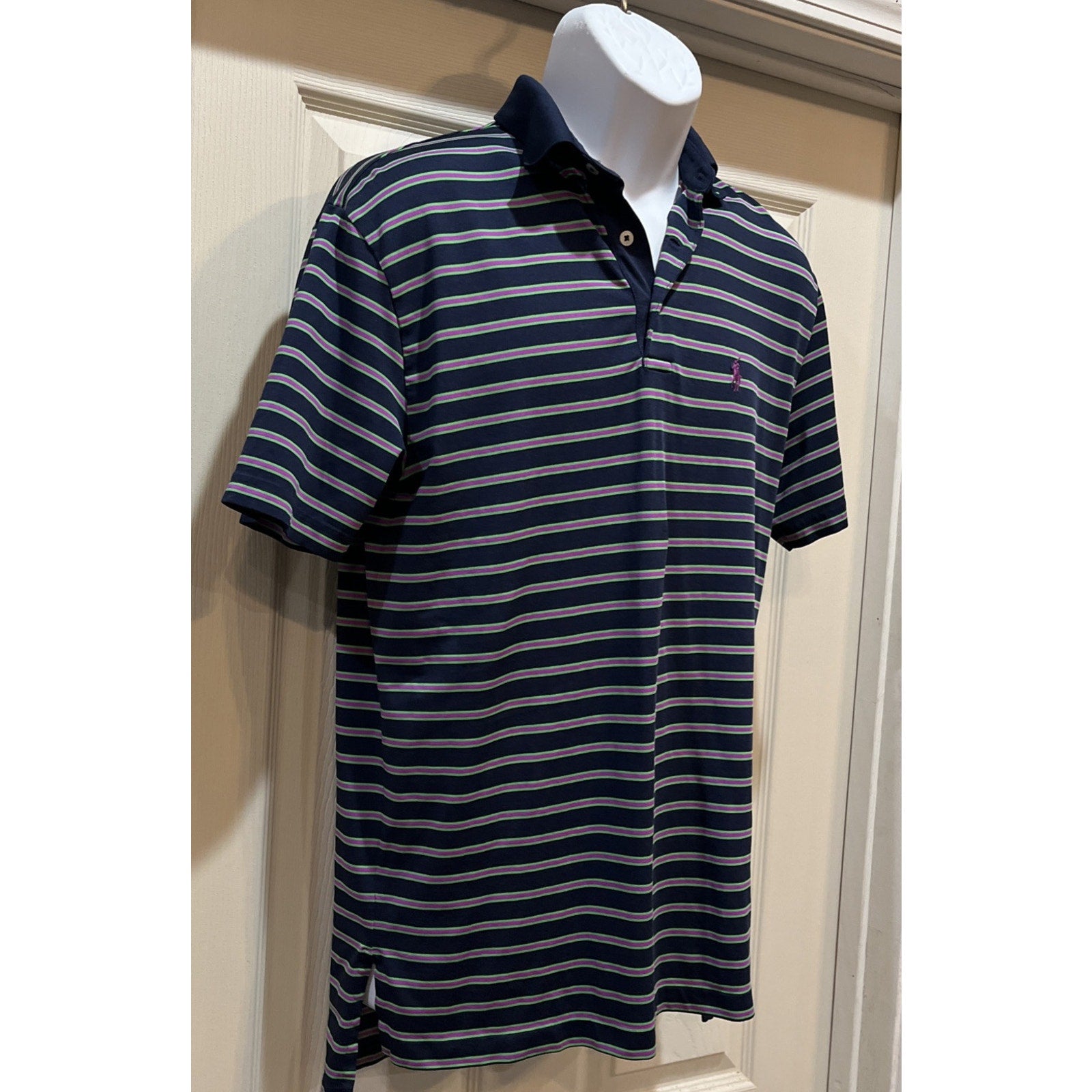Polo Performance Golf Ralph Lauren Men’s S Striped Polo Pima Cotton Poly Blend