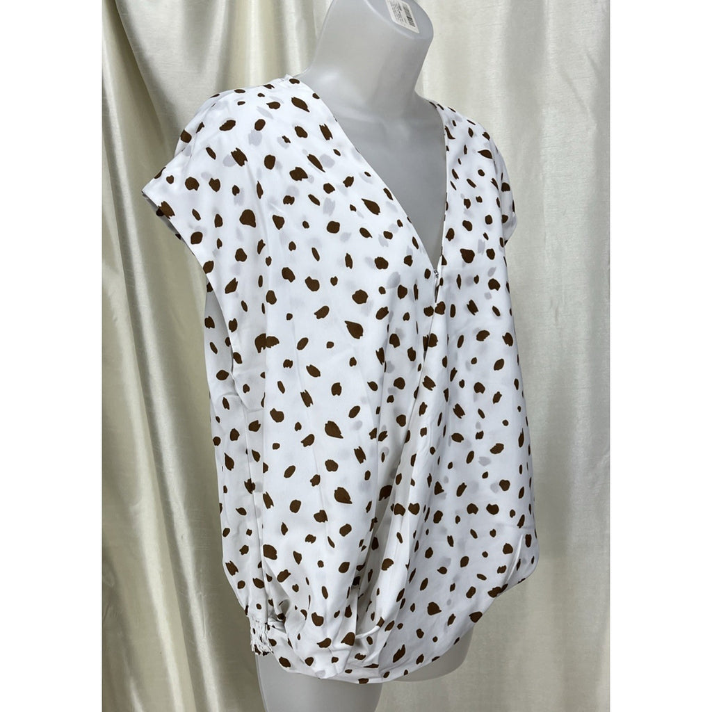 Umgee Dalmatian Print Crossbody Blouse Size Large