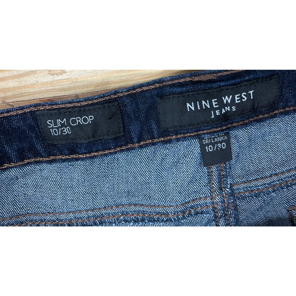 Nine West Jeans Women's Mid Rise Slim Crop Capri Blue Jeans Size 10/30