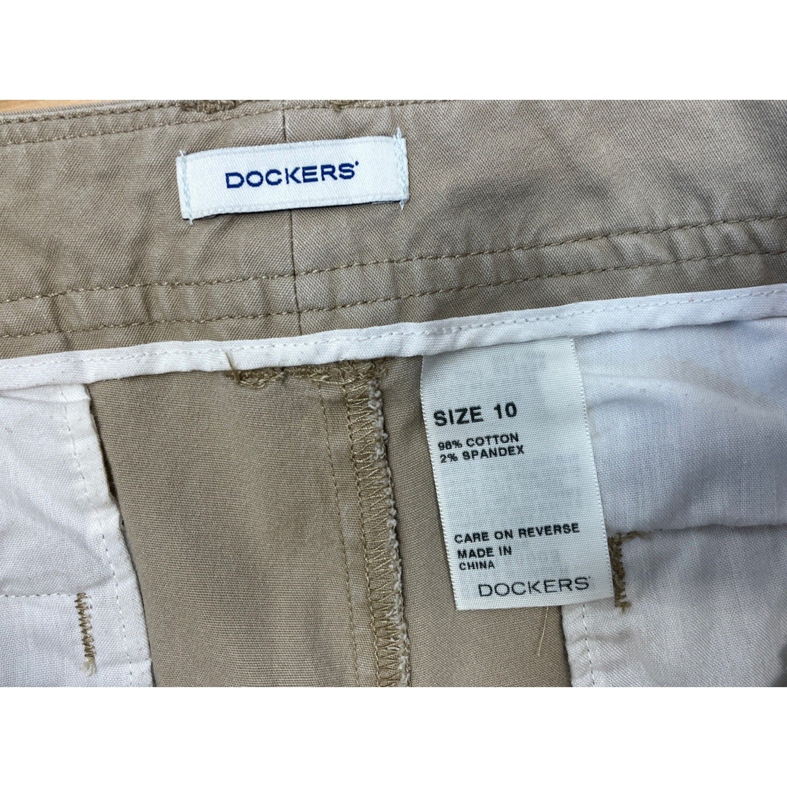 Dockers Khaki Cargo Shorts. Size 10