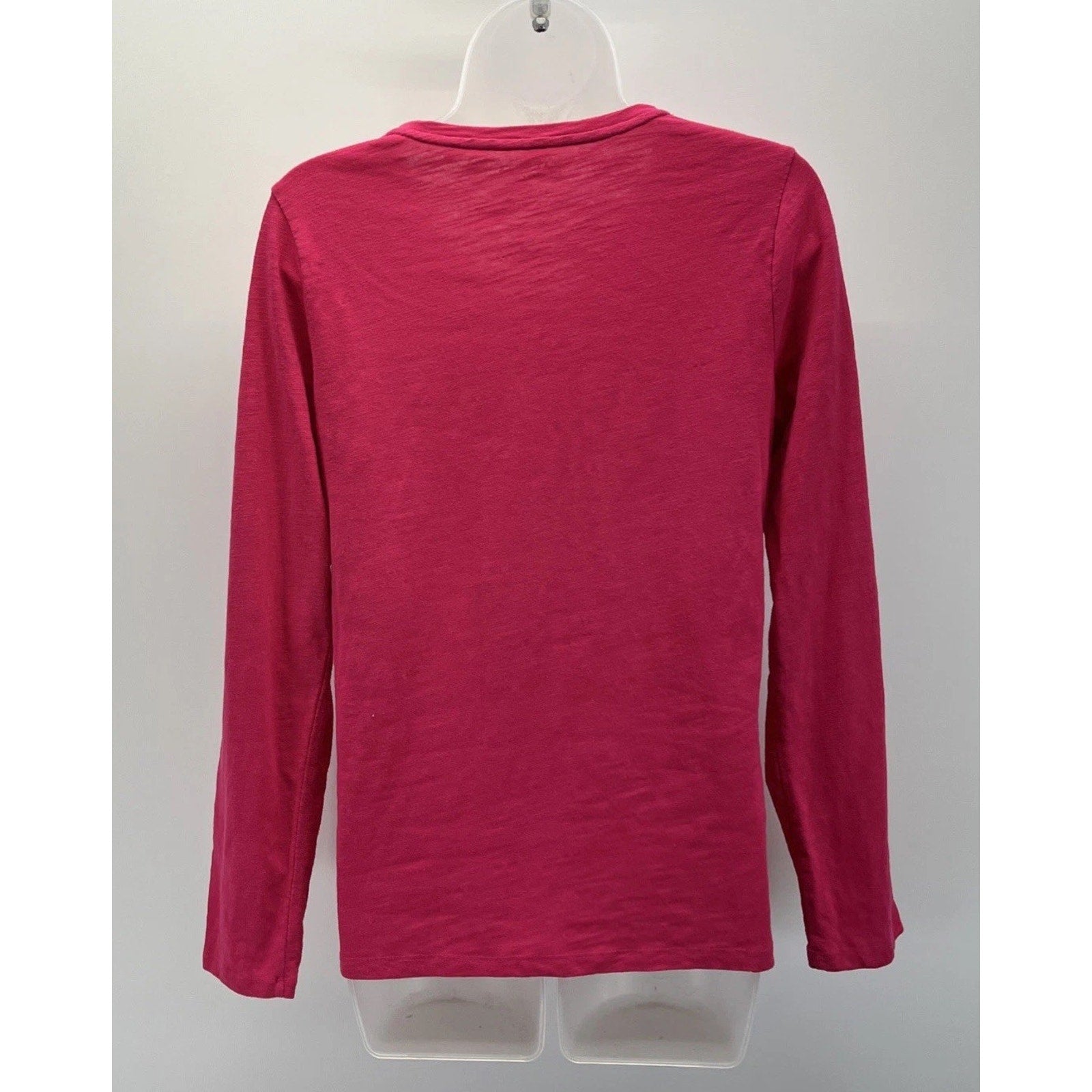 Talbots V-Neck Long Sleeve Top Women S Cotton Pink
