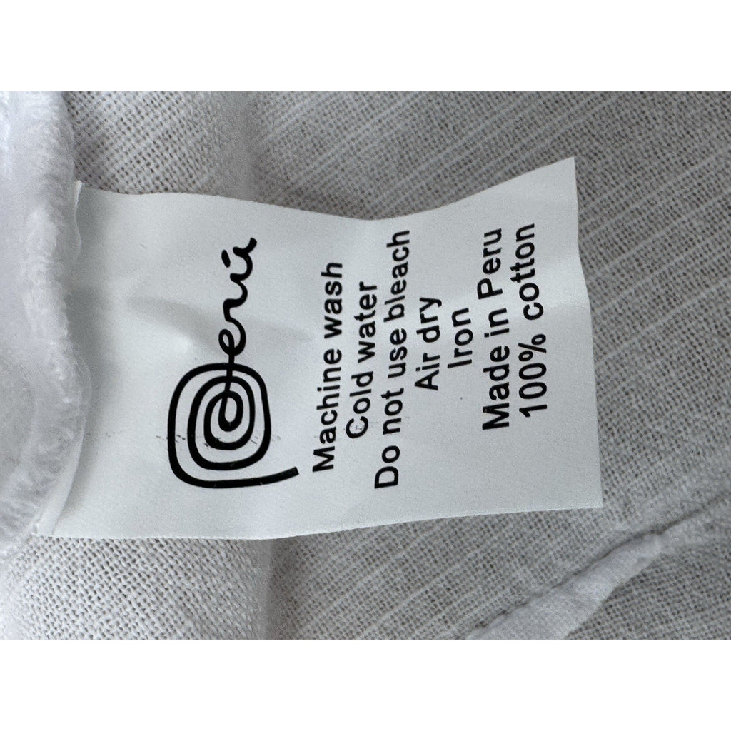 Cotton Natural Peru Sleeveless White Button Front Collared Women’s Medium NWT