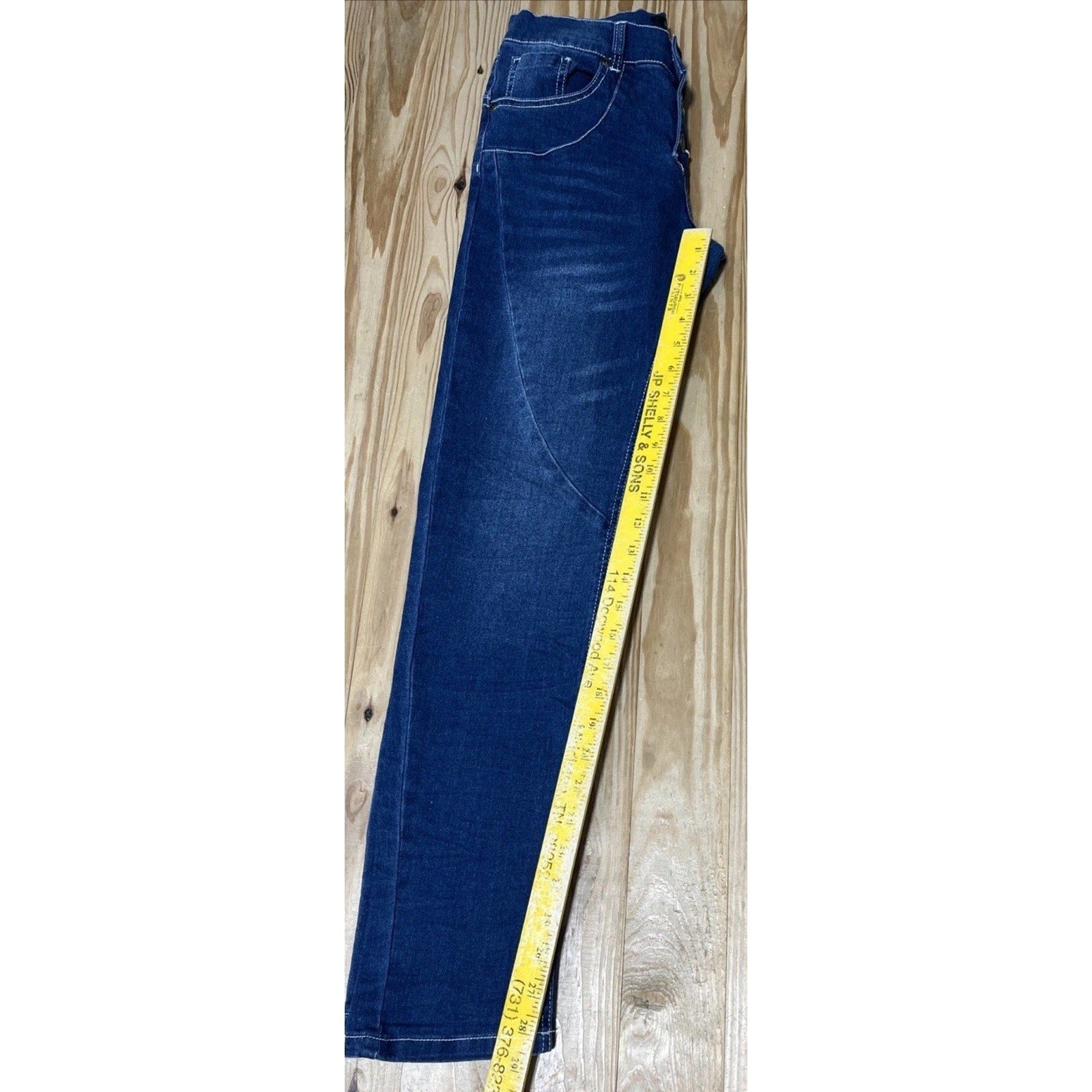 Midiross Women's Button Fly Straight Leg Jeans Blue Denim Size Small