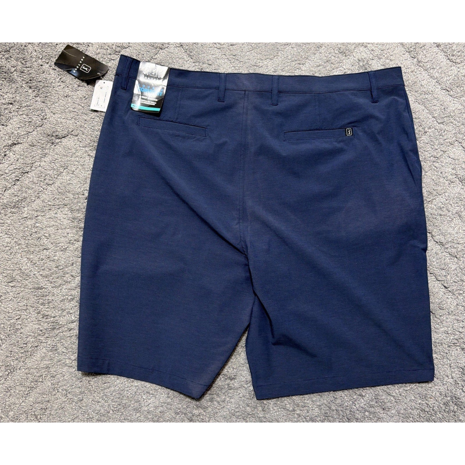 PGA Tour Course Comfort 4-Way Stretch Men's Golf Shorts 46 NWT Navy Blue