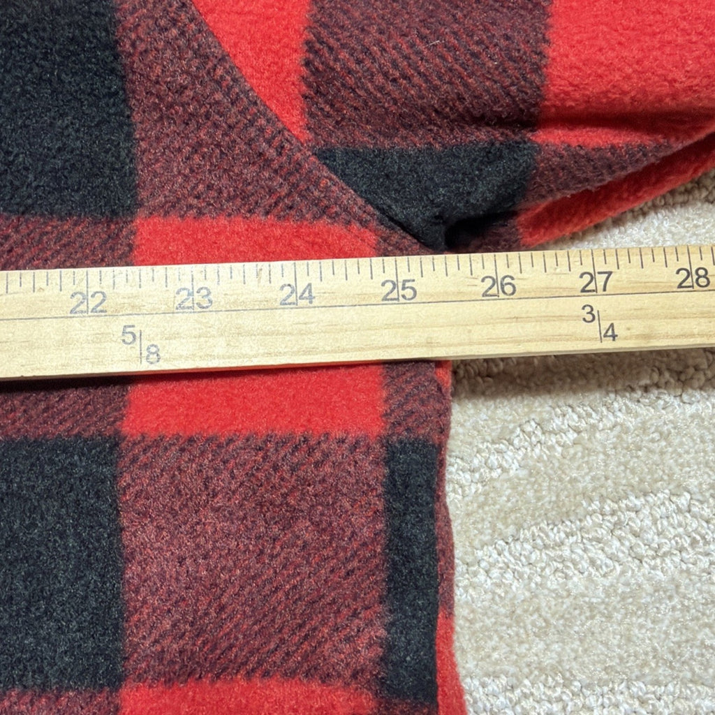 Dickies Micro Fleece Shirt Jacket Quilted Lining Red Black Buffalo Plaid XL