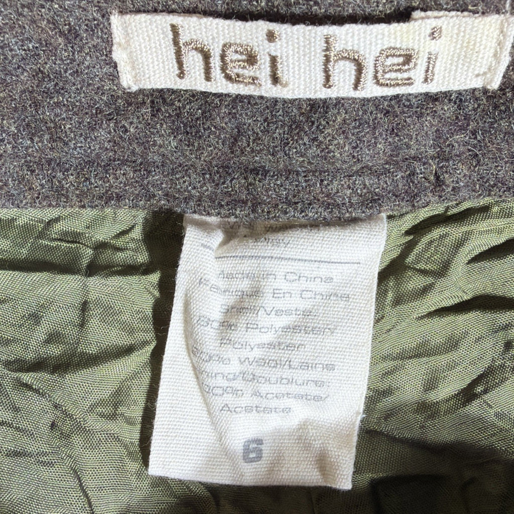 Anthropologie Hei Hei Women's Green Lined Wool Blend Mid Rise Shorts Size 6 30x5