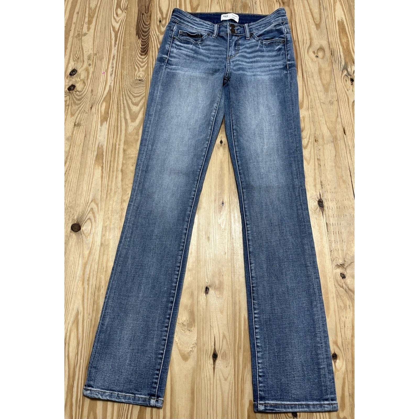 BKE Payton Jeans Womens 26x32 Mid Rise Straight Universal Fit Distressed Denim