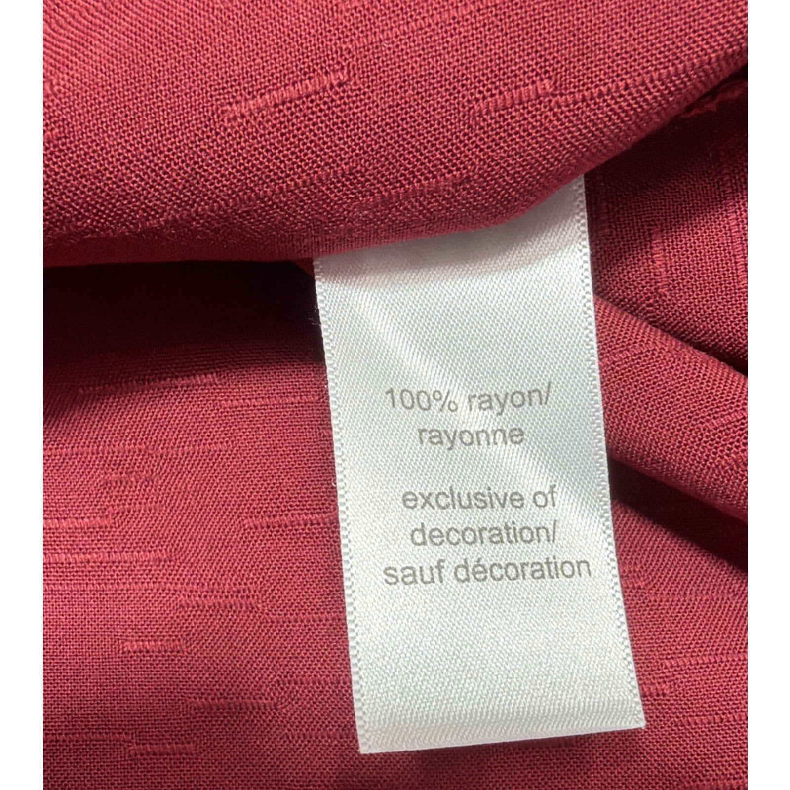 Maurice's Blouse XXL Embroidered Red Faux Wrap Tie V Neck Casual Career Top New