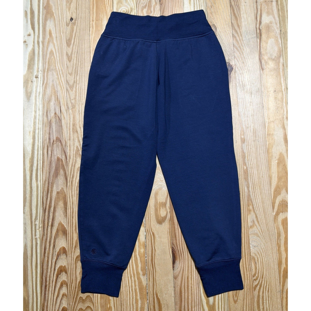 Athleta Women’s Navy Fleece Jogger Pants Size S Pull-On Pockets