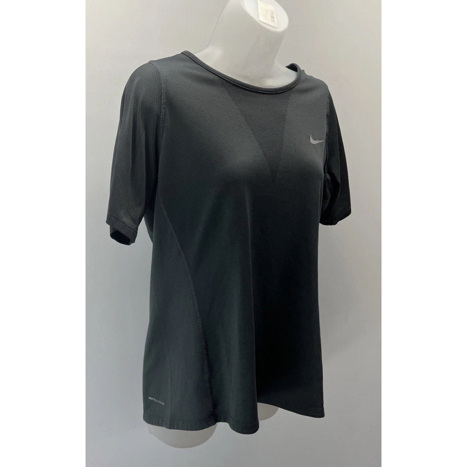 Nike Zonal Cooling Women's Gray Polyester T-Shirt Size L Sleeve Gym