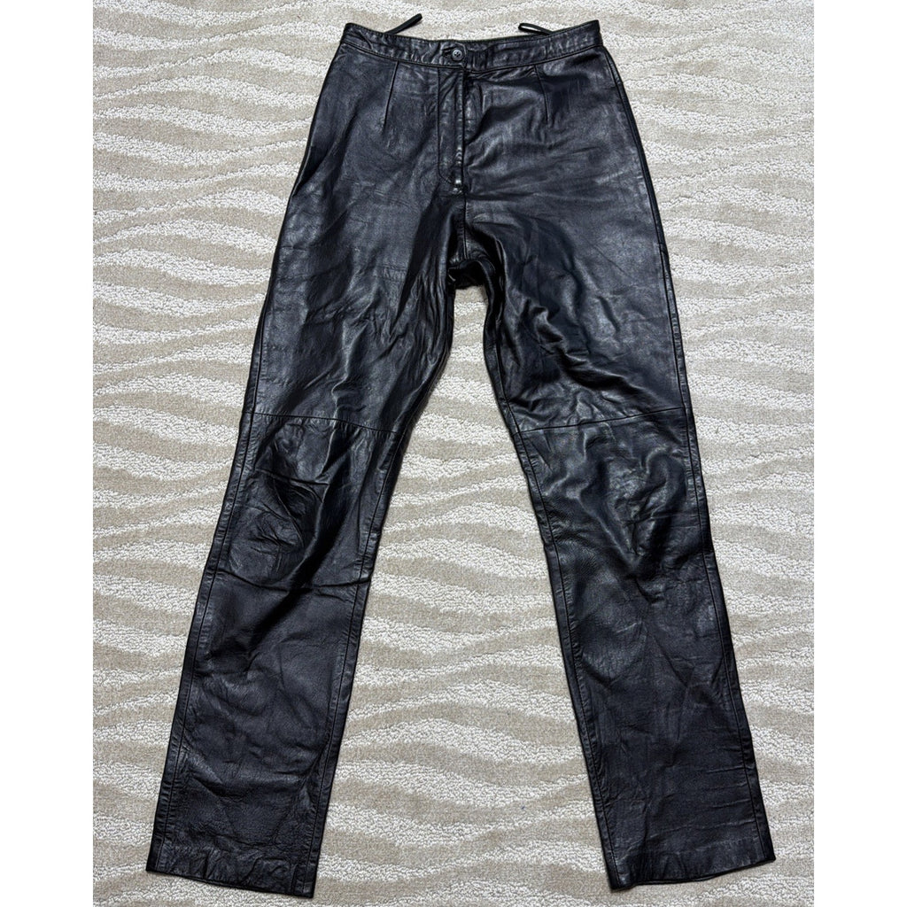Vintage 90s Colours by Alexander Julian Womens Lined Leather Pants Sz 4 Riding