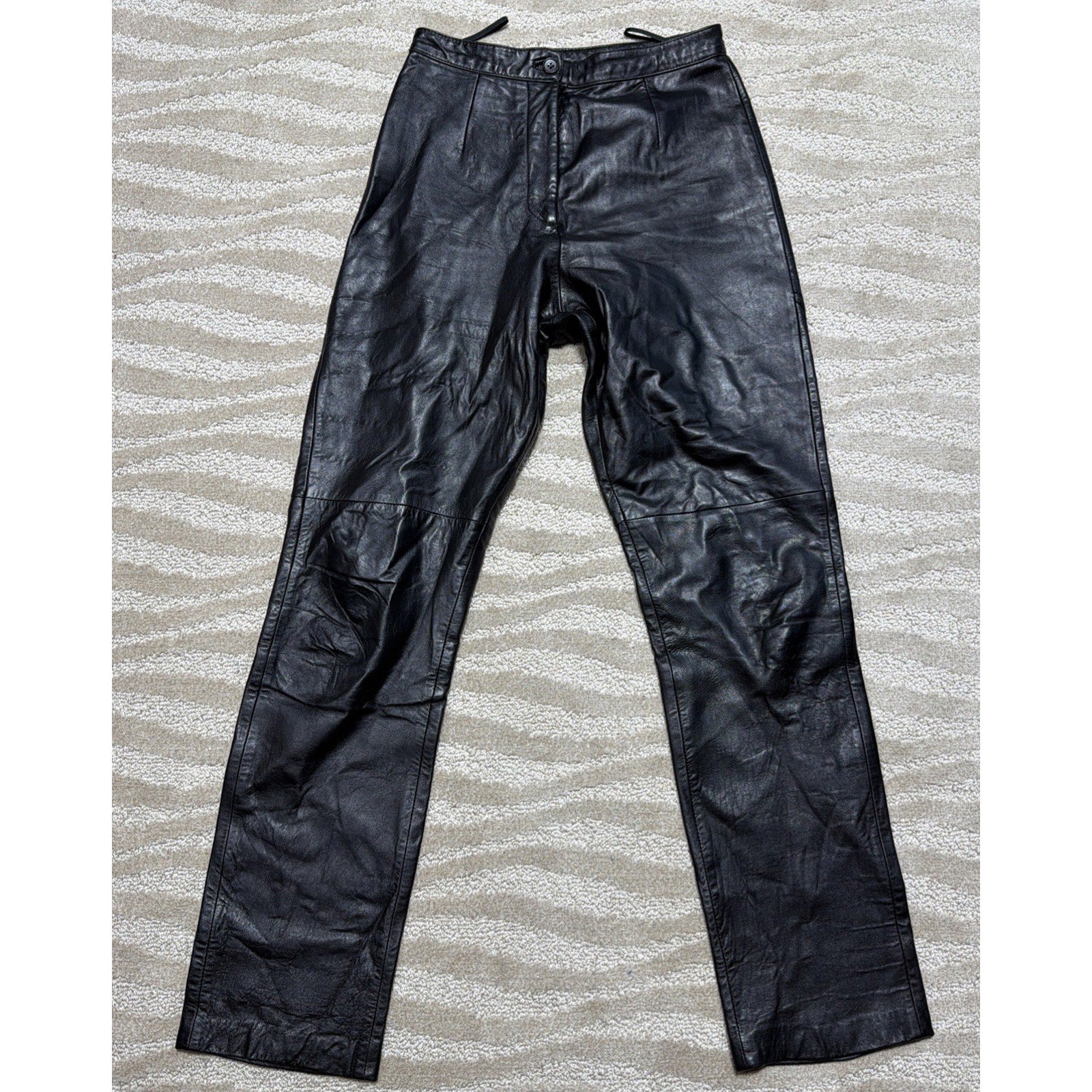 Vintage 90s Colours by Alexander Julian Womens Lined Leather Pants Sz 4 Riding