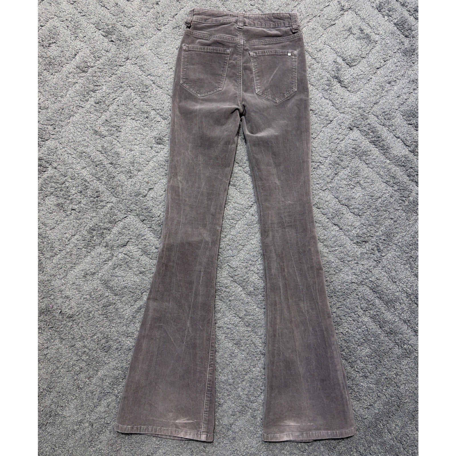 Mica Los Angeles Denim Size 24 Velvet Taupe High Rise Flare Leg Pant
