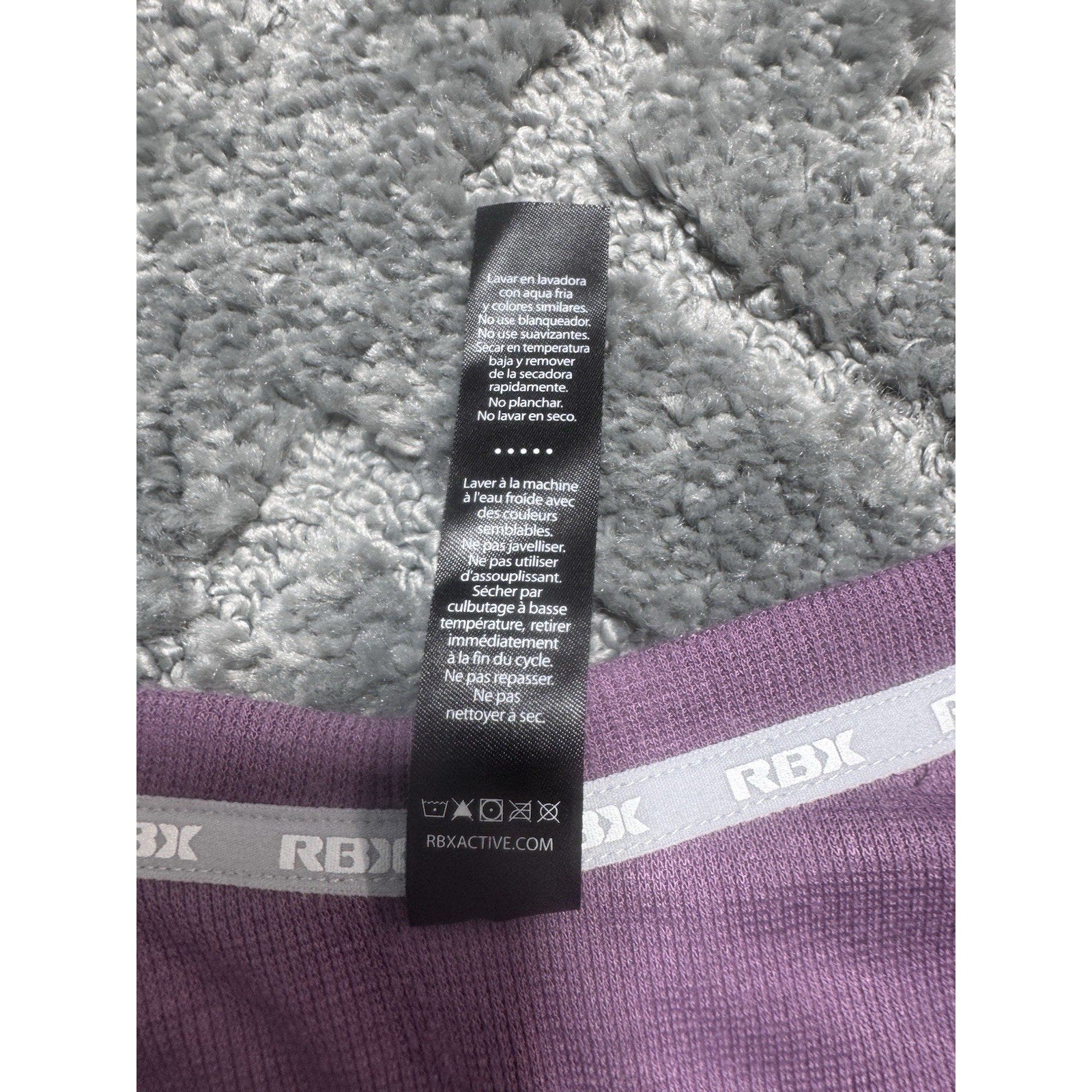 RBX Active Purple Raglan Sleeve Pullover Peek Crew Neck Size M Athleisure
