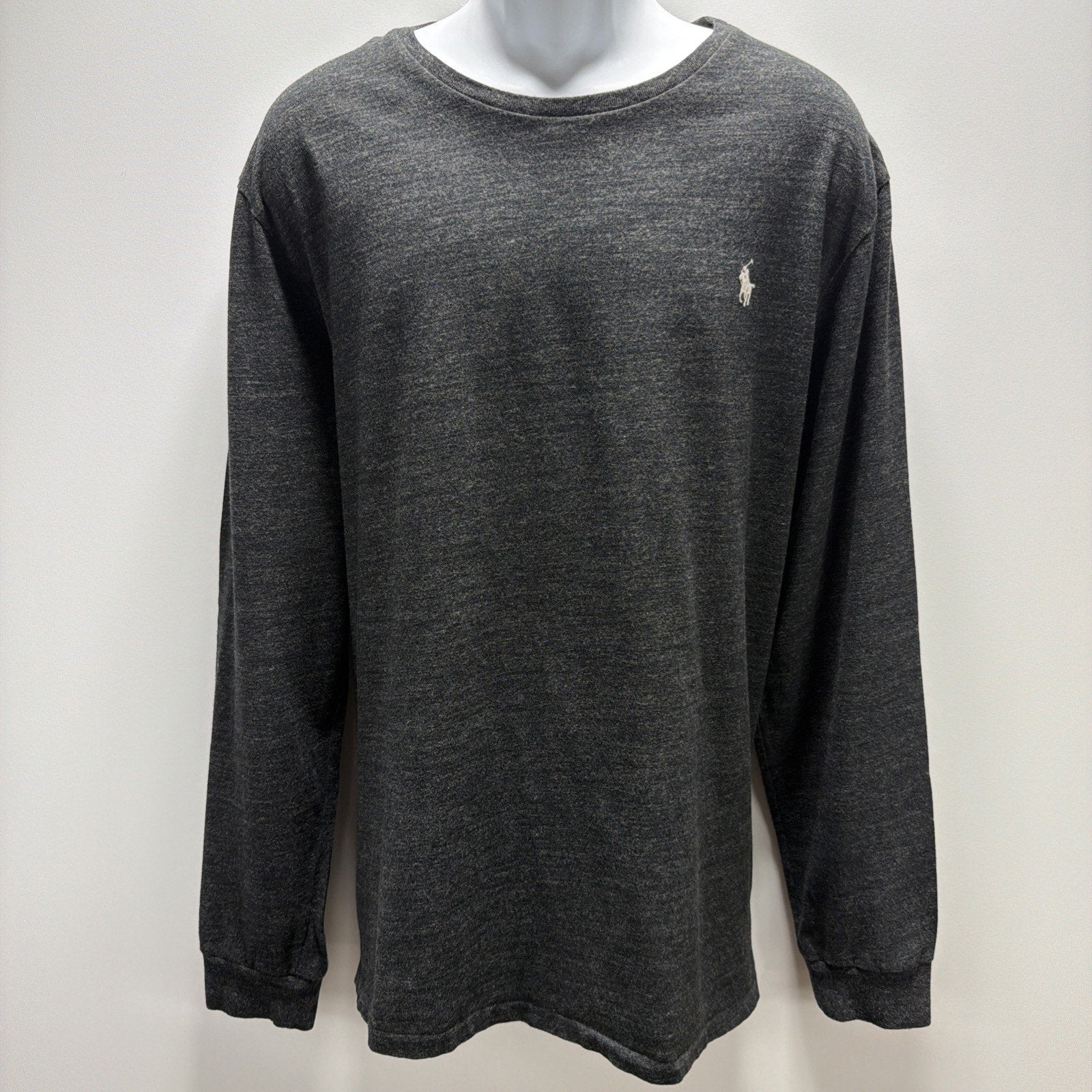 Polo Ralph Lauren Long Sleeve Shirt Heather Charcoal Grey Men's XL Mint Cond