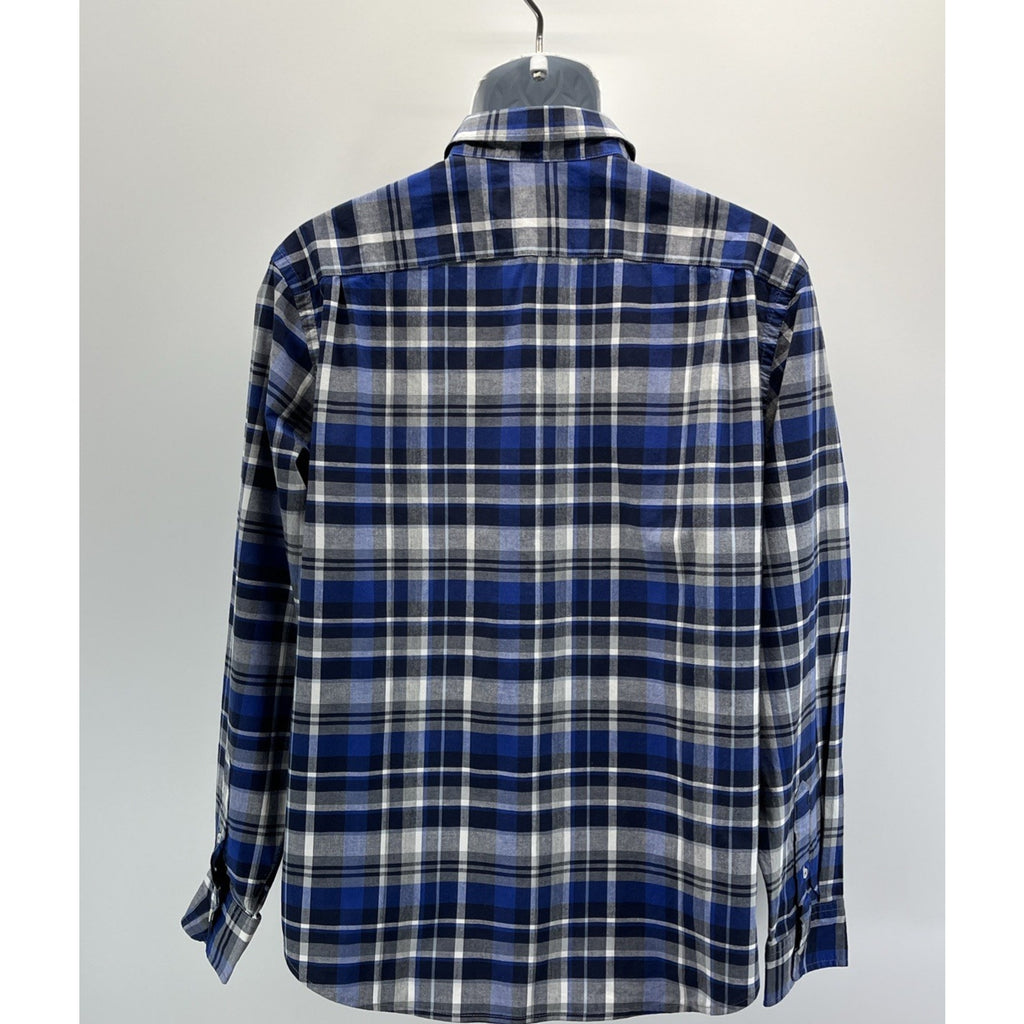 Old Navy Classic Fit Button-Down Shirt Men's Size L Blue Plaid Long Sleeve