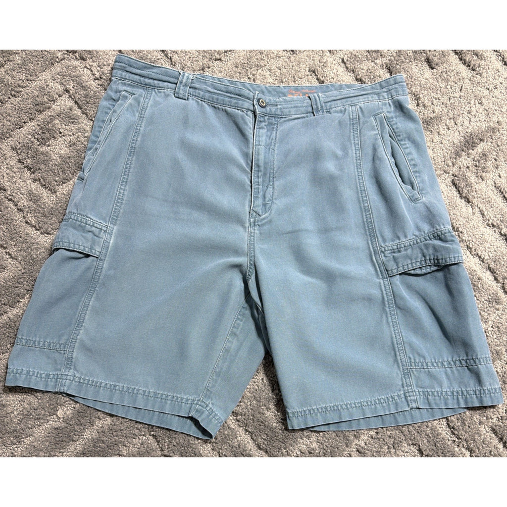 Tommy Bahama Relax Cargo Shorts Men's 36 Blue Stretch Preppy 63-TR808
