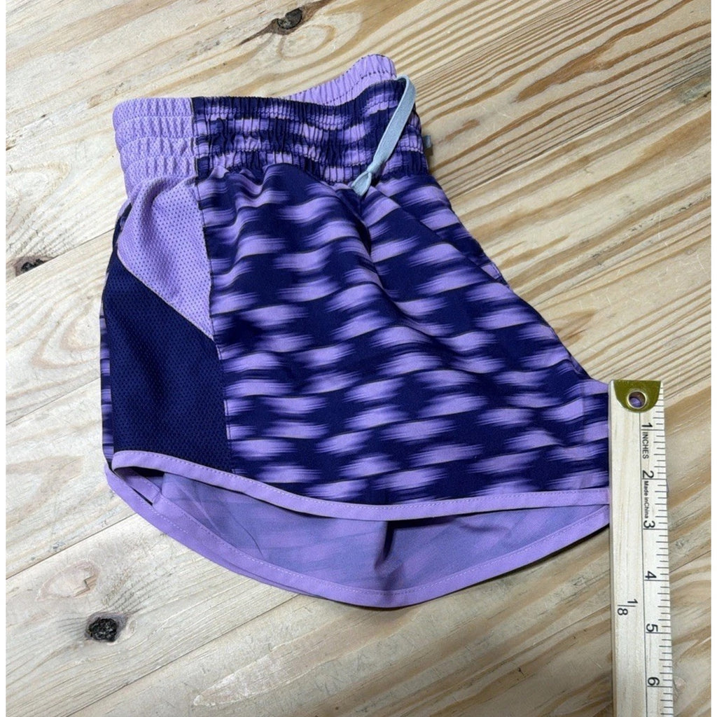 Nike Dri-FIT Optical Women’s Running Lined Shorts Small Purple Lined 3" Inseam