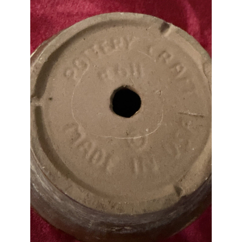 1960's 2pc Pottery Craft Stoneware 5" Planter Pot With Base USA #611 & #616