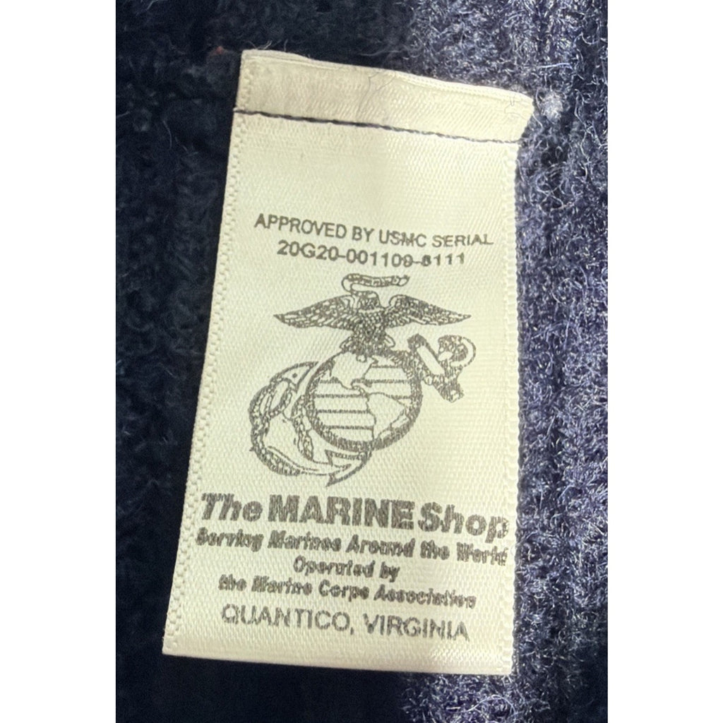 The Marine Shop Size 44 S USMC 100% Pure New Wool Sweater Made In England Blue