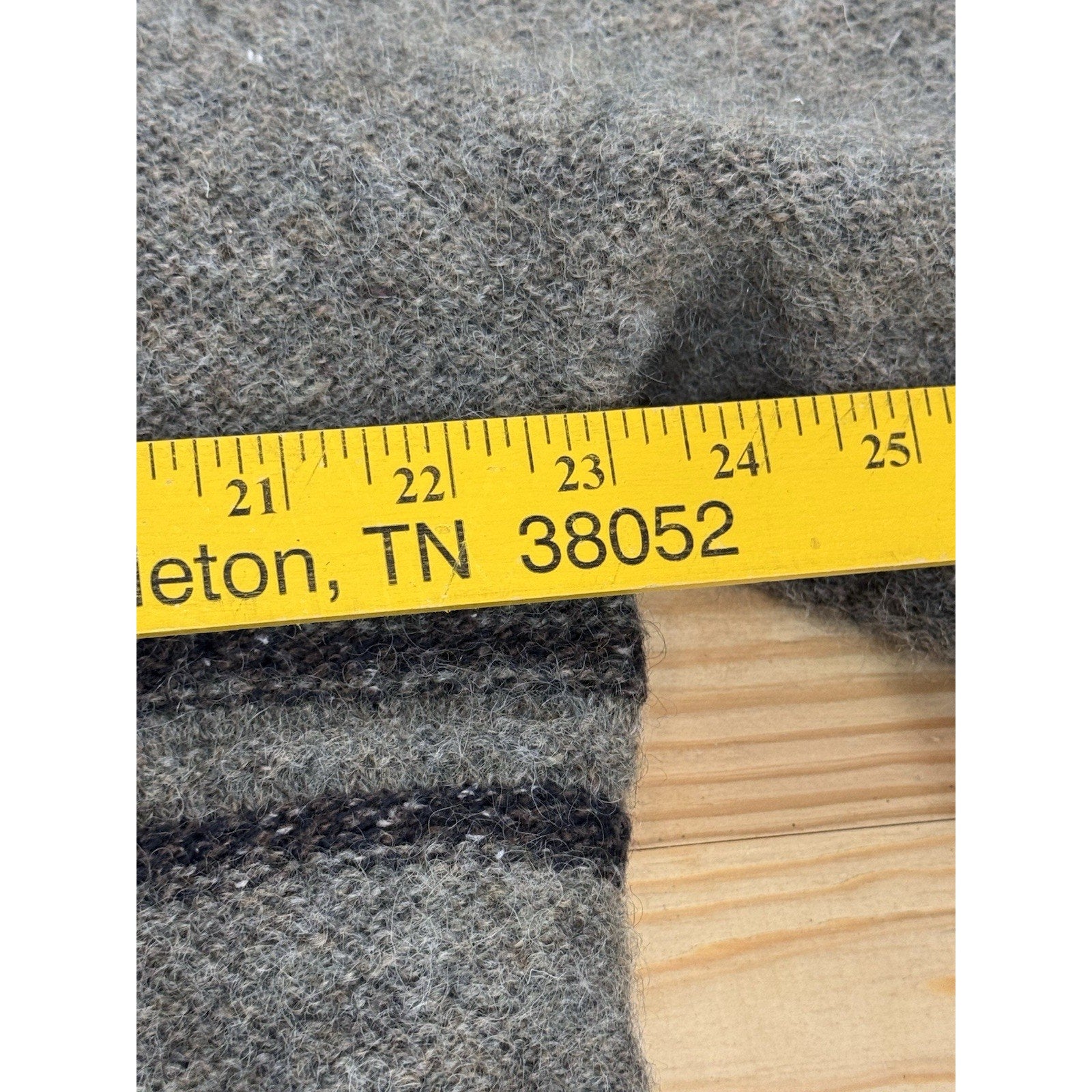 Vintage Birch Creek USA MADE Mens XL Sweater Wool Blend Blue Gray Stripe Collar