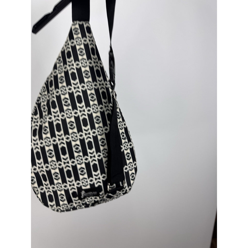 Initials Sling Backpack in Abstract Black And White Waterproof Pockets NWOT