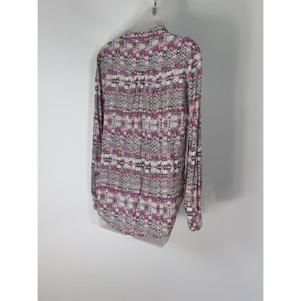 Maeve Anthropologie Pink Colorful Pleat Blouse XS