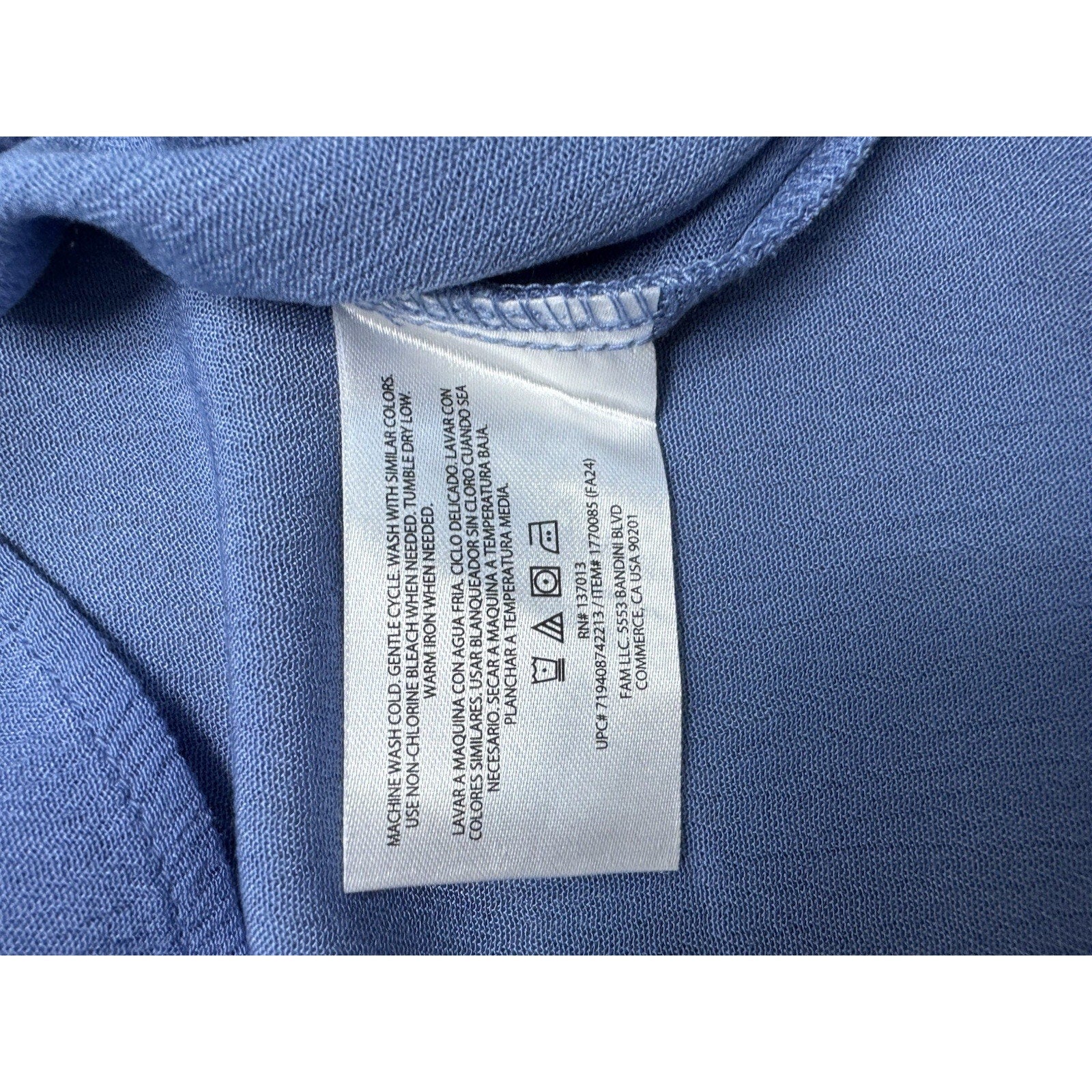 Orvis Short Sleeve Button Up Blue Blouse Women’s Size Large New With Tags