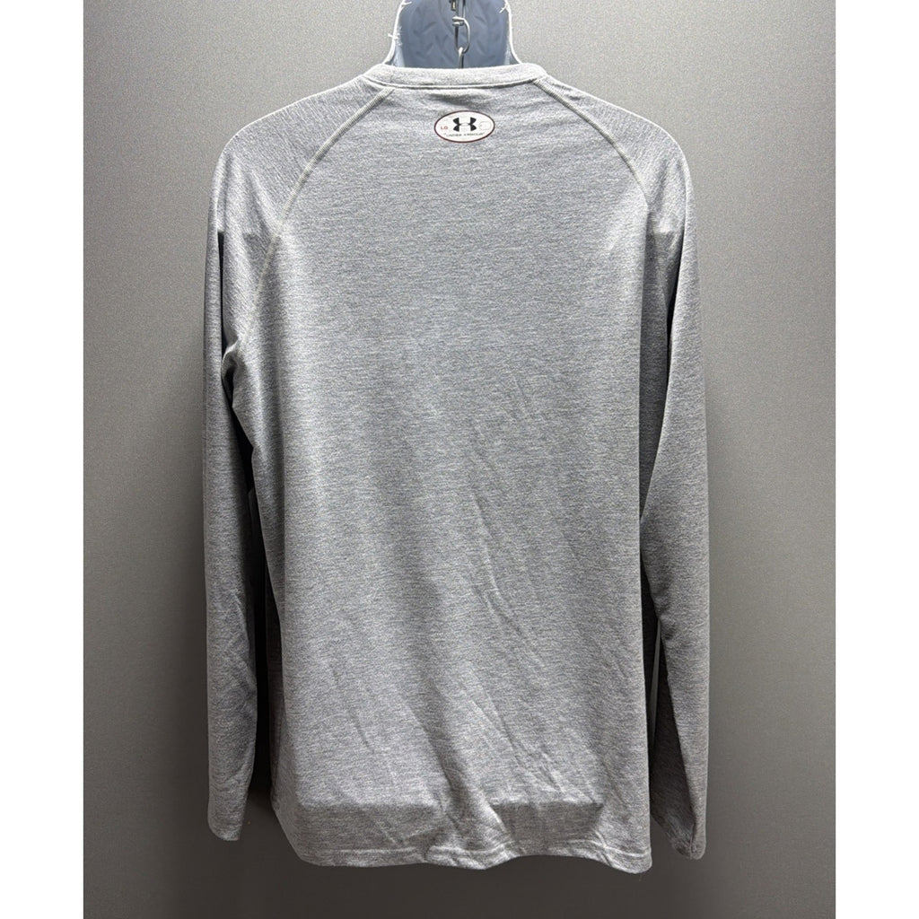 Under Armour Loose Heat Gear Men's Large Heather Grey Long Sleeve Stretch