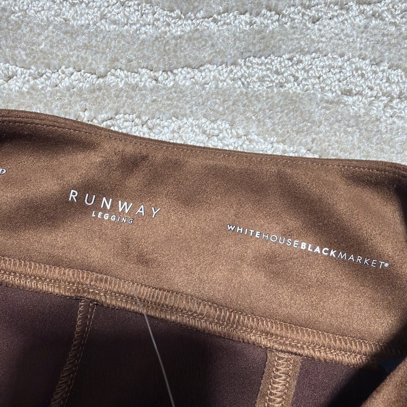 Runway Leggings Womens 10P Brown Faux Suede Pants White House Black Market NWT