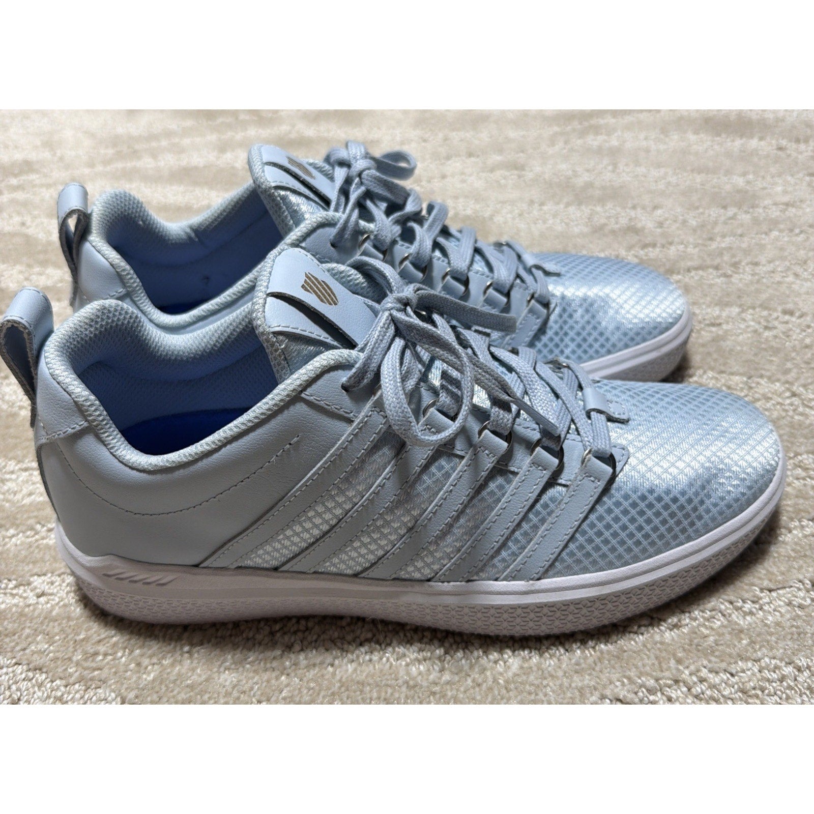 K-swiss Womens Baby Blue Shimmer Donavon Sneakers Sz 10 95633-482-M