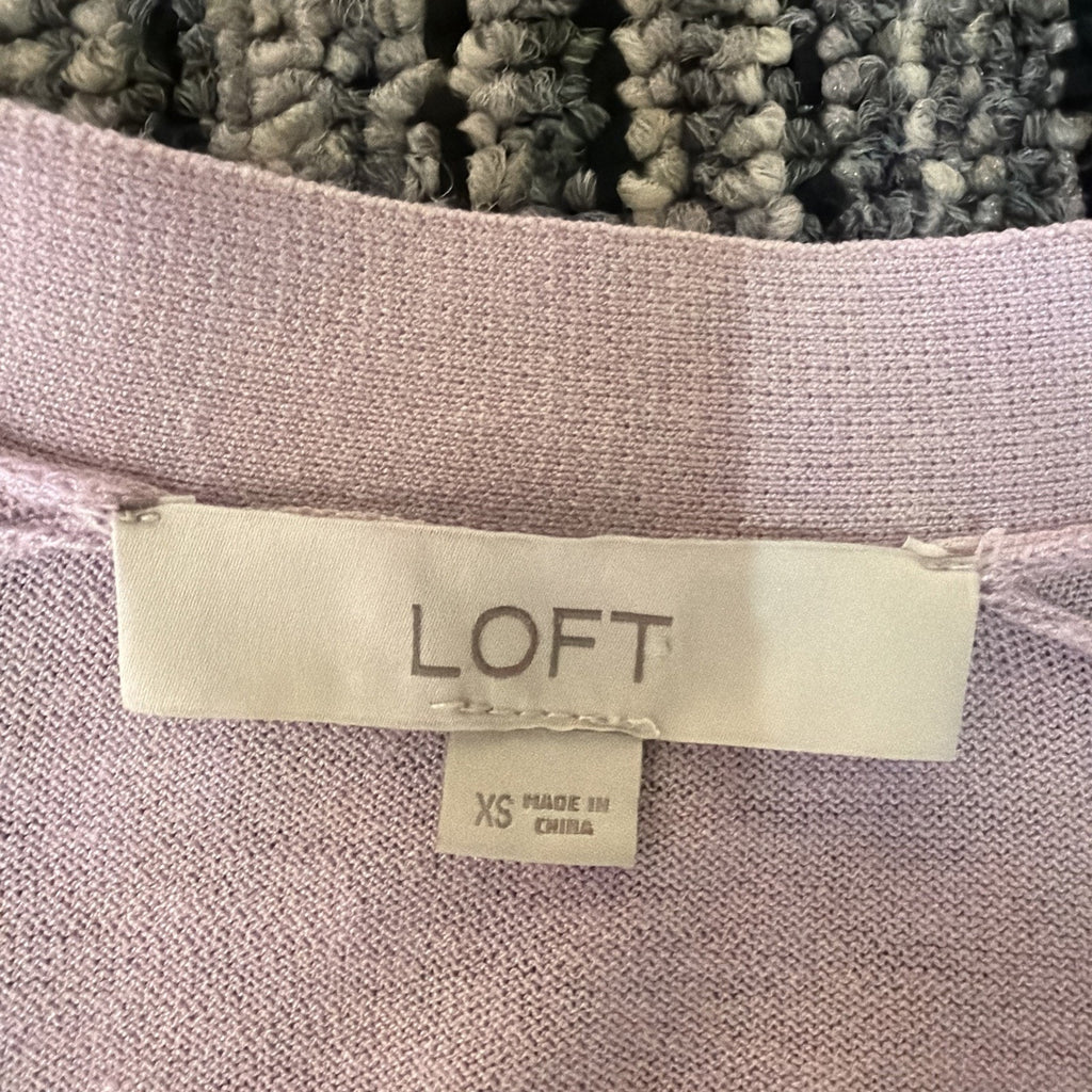 LOFT Womens Cardigan Sweater V Neck Lightweight Viscose Pale Pink Size XS