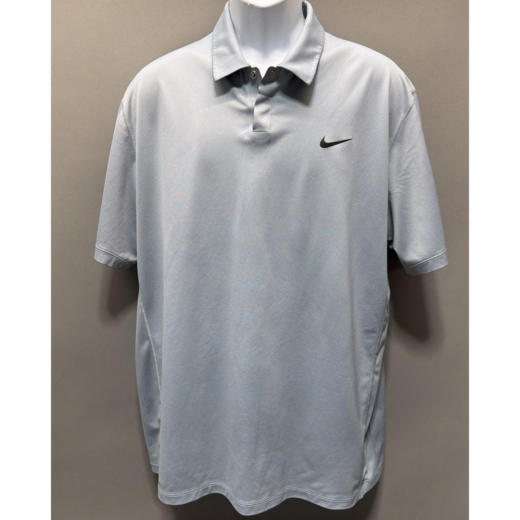 Tiger Woods Collection Nike Dri-Fit Golf 2 Snap Polo Shirt Gray Men’s Size XL