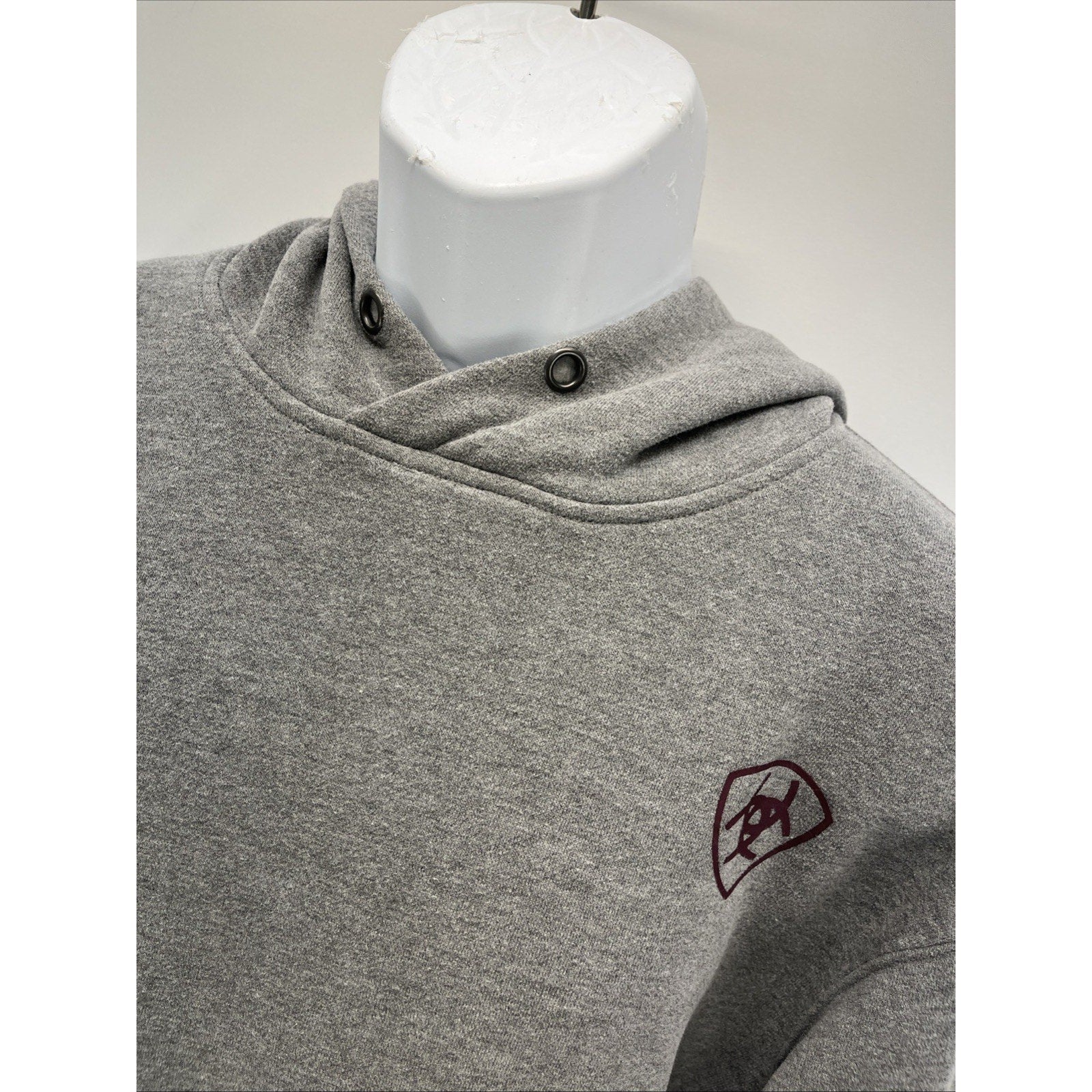 Ariat Hoodie Men M Heather Grey Graphic Logo Pullover