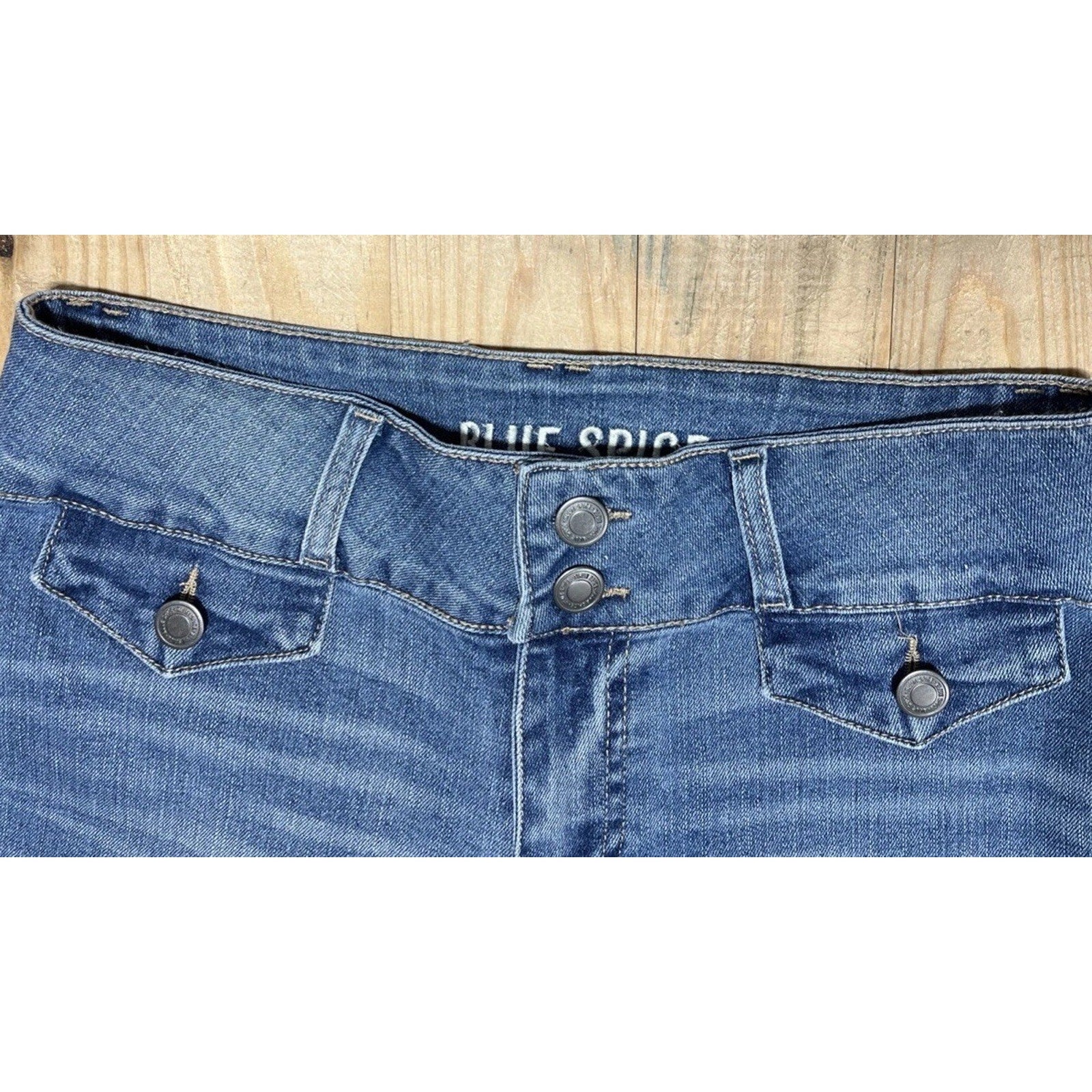 Blue Spice Jeans Womens 3 Blue Mid Rise Flare 70s 90s Cowgirl Boho 27x31