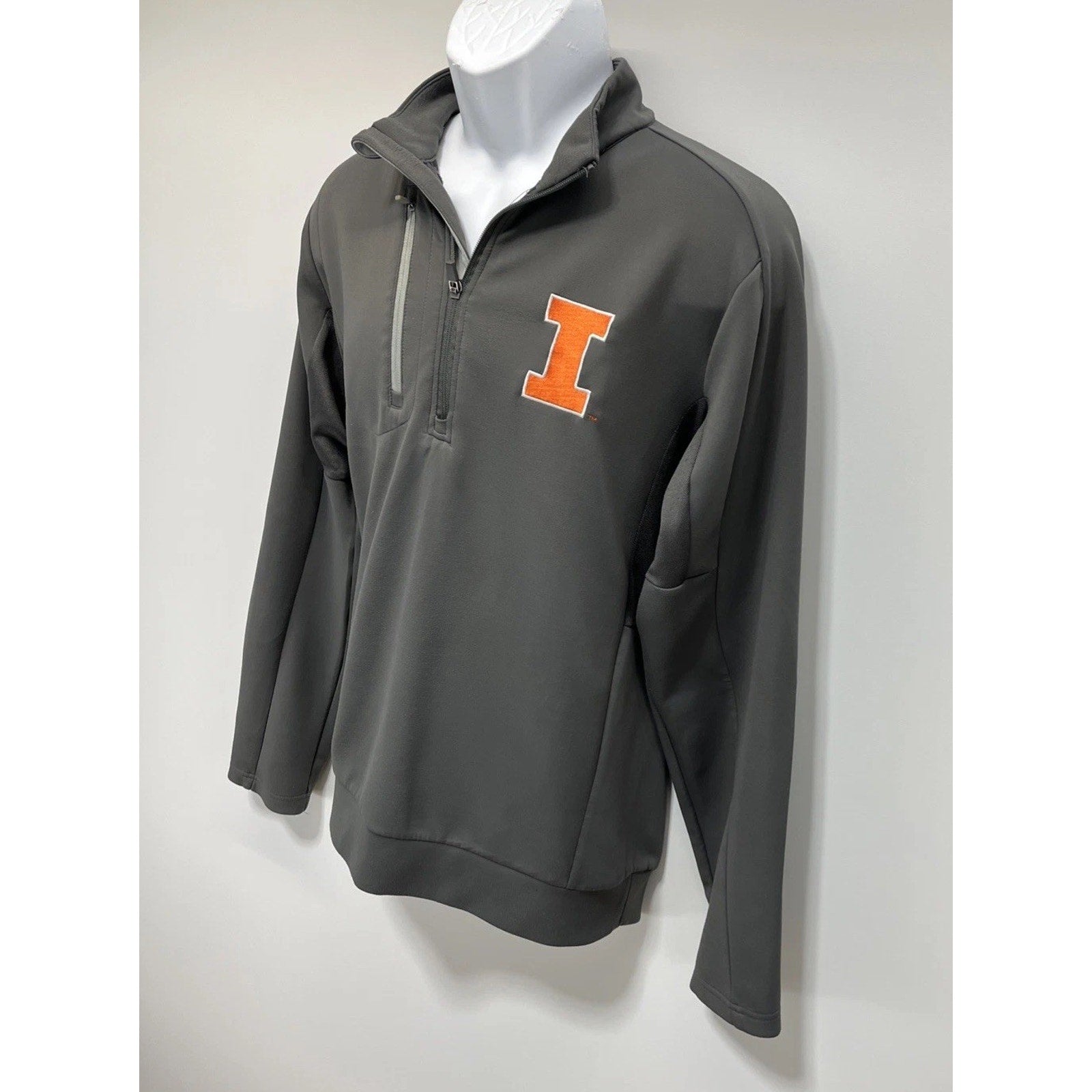 Antigua Illinois Fighting Illini NCAA Genuine Men's 1/4 Zip Jacket Size Medium